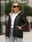 Dámská prošívaná bunda s kapucí černá FashionStreet TY5546 XXL