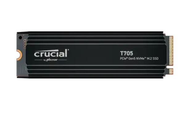 Crucial T705 2TB / M.2 2280 / PCIe Gen5 / R: 14500 MBps / W: 12700 MBps / MTBF: 1.5 mh / chladič (CT2000T705SSD5)