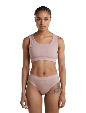 Dámská merino podprsenka ICEBREAKER Wmns Merino Rib Lotus Bra, Pink Quartz velikost: L