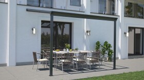 Hliníková pergola LanitPlast Wall 33 FSX antracit + čirý PC