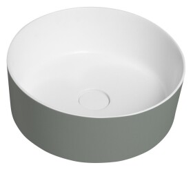 SAPHO - THIN umyvadlo na desku, Rockstone, Ø 38 cm, bílá mat/verde WN548-44