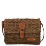 Dámská pletená crossbody kabelka Olive Boho, hnědá