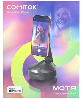 Comitok Mota černá / Magnetický držák na telefon / Univerzální závit / Powerbanka 2550 mAh / USB-C (Mota_black)