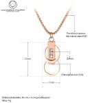 Ocelový náhrdelník se zirkony Juliana Champagne - chirurgická ocel, Zlatá 40 cm + 4 cm (prodloužení)