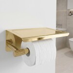 REA - Držák na toaletní papír s poličkou 6613 Modern Gold REA-89053