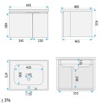 REA - Sestava koupelnového nábytku s umyvadlem DB06-60 60cm REA-M0605