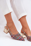 Sandály Na Podpatku S Pletením A Špičatými Nosy Multikolor Resterri 39
