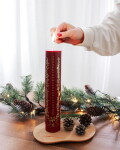 Royal Copenhagen Adventní svíčka Red 25 cm, červená barva, vosk