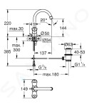 GROHE - Costa S Umyvadlová kohoutková baterie s výpustí, chrom 21257001