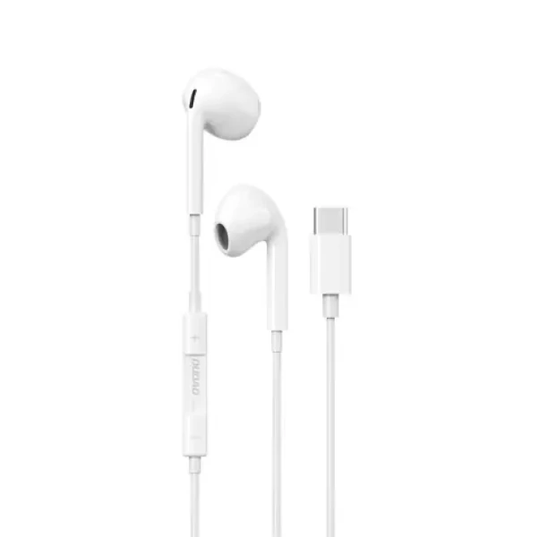 Dudao X14 PROT drátová sluchátka do uší bílá / s mikrofonem / USB-C / kabel 1.2 m (95383)