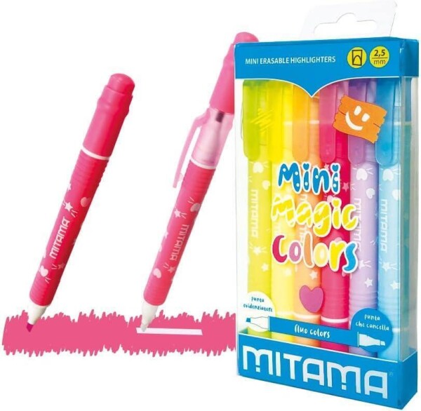 Mitama Mitama, 62573, sada oboustranných vymazatelných zvýrazňovačů, neon/pastel, 6 ks