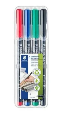 Staedtler Lumocolor permanent S / Popisovač na fólie / 0,4 mm / 4 ks / voděodolný (313 WP4)