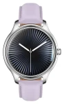 Colmi L28 stříbrno-fialové, fialový kožený řemínek / Chytré hodinky / AMOLED / Bluetooth hovory / IP68 (L28 Silver -purple)