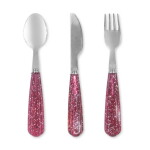 Konges Sløjd Dětský příbor Sparkling Sangria – set 3 ks, růžová barva, kov, plast