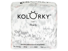 KOLORKY DAY jednorázové eko plenky srdce - M (5-8 kg), 21 ks