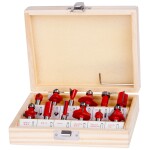 STREND PRO 228568 Sada fréz do dřeva, tvarové, SK plátky, 12ks, stopka 8mm