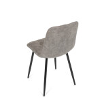 Židle jídelní, šedá látka cowboy, nohy černý kov