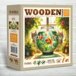 WOODEN CITY Dřevěné puzzle Kočky a rybičky