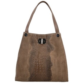 Luxusní dámská kožená kabelka na rameno Cynthia, taupe