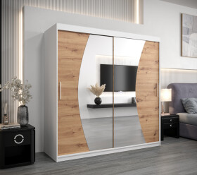 Šatní skříň Abi W0 Barva korpusu: Bílá, Rozměry: 200 cm, Dveře: Dub artisan