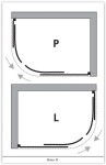 OLSEN SPA - Sprchový asymetrický kout s vaničkou IBIZA II - Barva rámu - Chrom/Leštěný hliník (ALU), Rozměr A - 100 cm, Rozměr B - 80 cm, Směr zavírání - Levé (SX), Výplň - Čiré bezpečnostní sklo - 5 mm OLBIBI210L