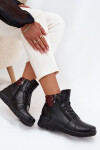 Kožené dámské kotníkové boty s podpatkem vyhřívané Vinceza 39963 Černé 36