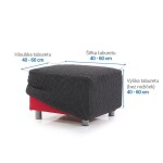 Super strečové potahy NIAGARA antracitová taburet (40 - 60 cm)
