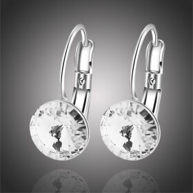 Náušnice Amanda - 8 mm krystal Swarovski, Bílá/čirá