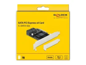 Delock PCIe karta 5x SATA 90498 / Řadič / PCIe x4 / Low Profile (90498)