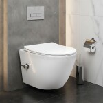 REA - Závěsná WC mísa Carlo Lux Rimless s funkcí bidetu REA-C9701