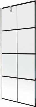 MEXEN/S - Next vanová zástěna FIX 80 x 150, černá vzor, nikl kartáčovaná 895-080-000-00-77-97