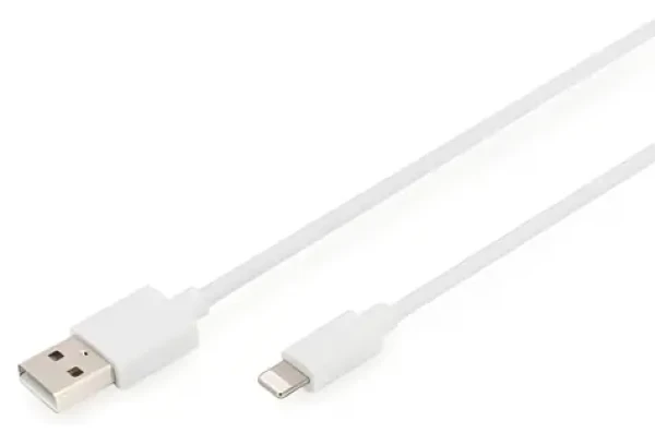 Digitus bílá / Nabíjecí a datový kabel / USB-A - Lightning / MFI / 2 m (DB-600106-020-W)
