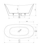 CERSANIT - Sada B719: volně stojící vana INVERTO ovál 170x80 + volně stojící baterie INVERTO chrom VIR S601-138