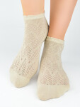Ponožky Noviti SB118 Jacquard Leaf 35-42 bílá 39-42