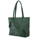 Stylová dámská koženková kabelka na rameno Anisia, tmavě zelená