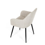 Židle jídelní, krémová látka, černý kov