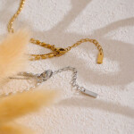 Dvojitý náhrdelník z chirurgické oceli Liu, Stříbrná 40 cm + 6 cm (prodloužení)