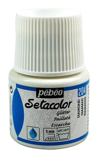 Pébéo Barva na textil Setacolor Light glitter 45 ml - Bílá diamantová 204