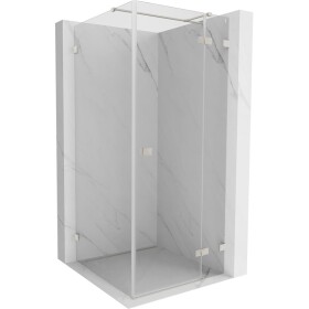 MEXEN/S - Lunar T sprchový kout dveře křídlové pravá 70 x 70, transparent, nikl kartáčovaný 834T-070-070-97-00-P