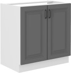 Spodní skříňka pod dřez Stilo 80 ZL 2F BB Barva korpusu: Bílá, Barva dvířek: Grafit