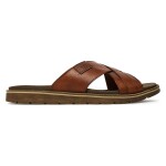 Pantofle Rieker 24393-24 Přírodní kůže (useň) - Lícová