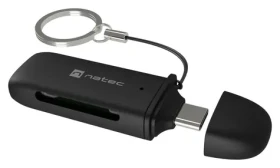 Natec SCARAB C černá / Čtečka paměťových karet / USB-C / USB 3.2 Gen 1 / SD, microSD (NCZ-2365)