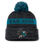 Fanatics Pánská zimní čepice San Jose Sharks NHL Authentic Pro Rink Beanie Cuff With POM