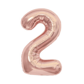 Balónek fóliový 85 cm rose gold číslo 2 - Albi
