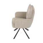 Jídelní židle, béžová, manšestrová látka, HC-X1128 LAN2