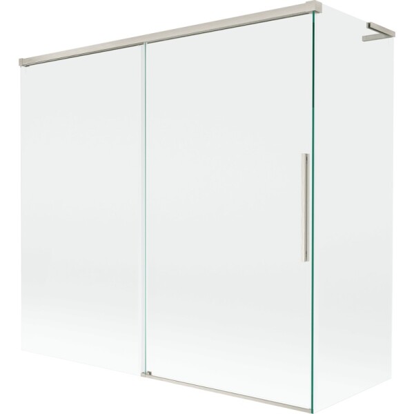 MEXEN/S - Rox L vanová zástěna 2-křídlová posuvná 170 + 75 x 150, transparent, nikl kartáčovaný 8C9L-170-075-97-00