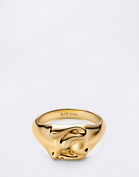 Maria Black Rabbit Mini Signet Ring Gold Gold 52