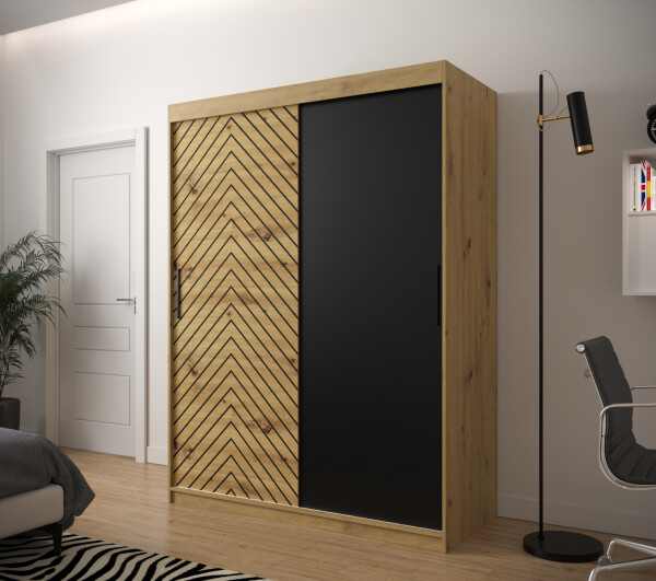 Šatní skříň Abi Jodelka Barva korpusu: Dub artisan, Rozměry: 150 cm, Dveře: Dub artisan
