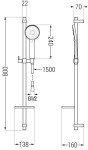 MEXEN/S - Alfa DQ40 Set umyvadlové a sprchové baterie s příslušenstvím, černo/zlatá 745714DQ40-75