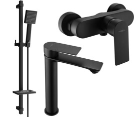 MEXEN - Royo SET umyvadlová + sprchová baterie s příslušenstvím DQ45, černá 72214DQ45-70